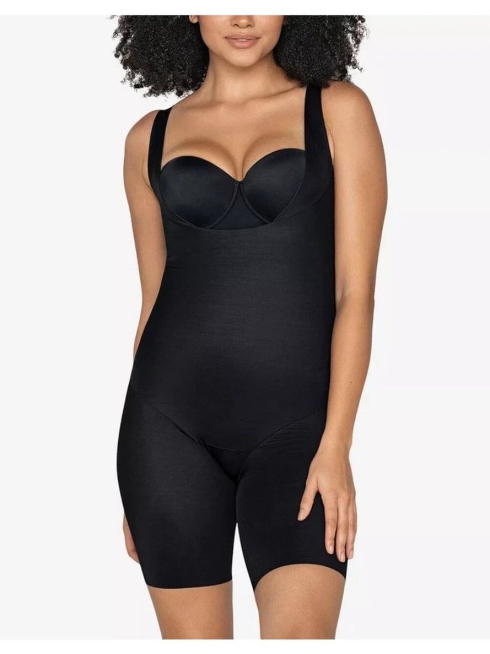 Leonisa Size Small Black WYOB Undetectable Step-in Mid-Thigh Body Shaper NEW